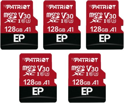 Patriot Memory 128GB A1 / V30 Micro SD Card for Android Phones and Tablets, 4K Video Recording - 5 Pack, Lot of 5